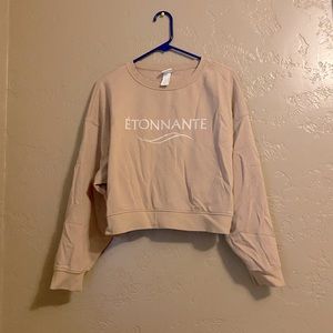 Beige Étonnante Crop Sweatshirt | Medium